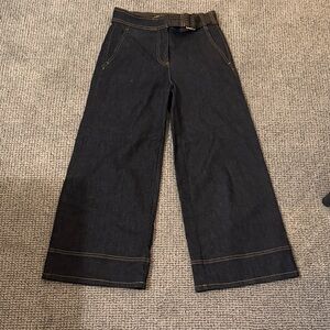 Tory Birch Wide-Leg Denim Crop Pants